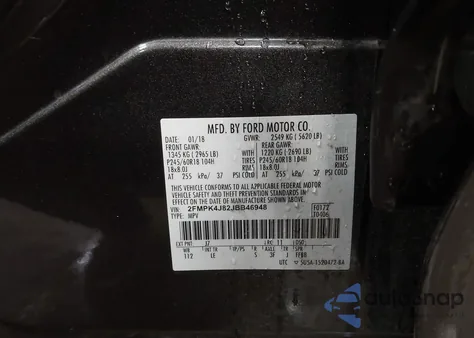 2018 Ford Edge Sel z USA, uszkodzony, nr VIN 2FMPK4J82JBB46948